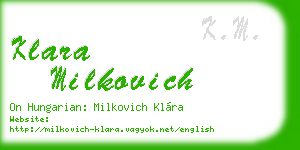 klara milkovich business card