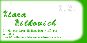 klara milkovich business card